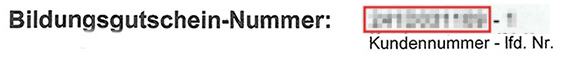 Kundennummer Bildungsgutschin